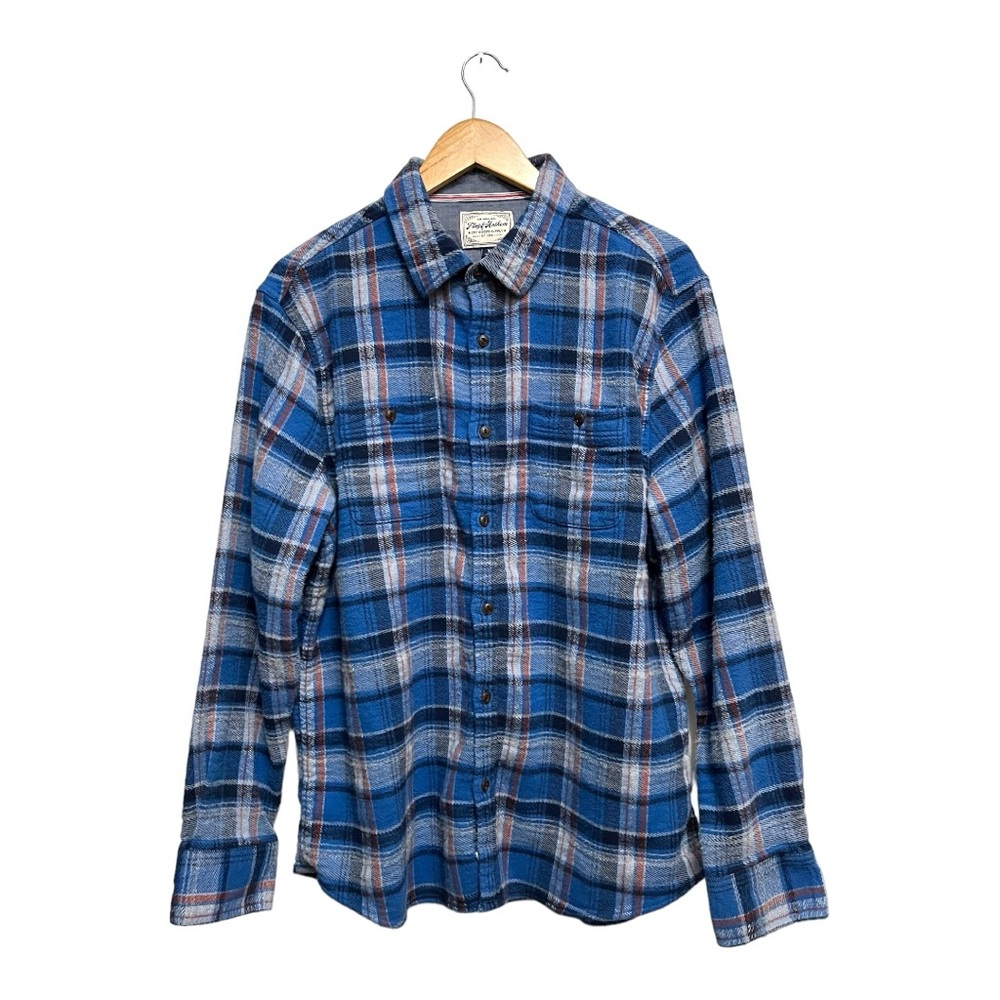 Flag & Anthem Blue Plaid Long Sleeve, XL